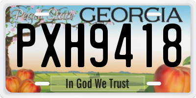 GA license plate PXH9418