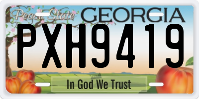 GA license plate PXH9419
