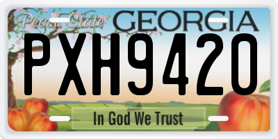 GA license plate PXH9420