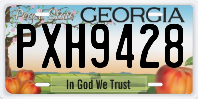 GA license plate PXH9428