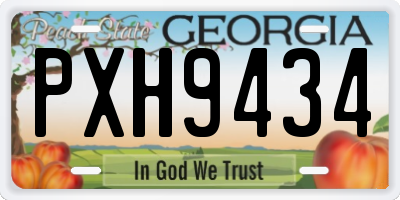 GA license plate PXH9434