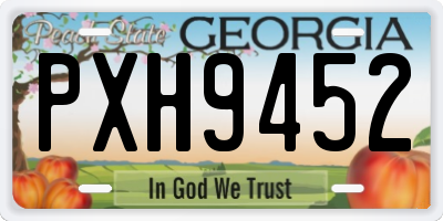 GA license plate PXH9452