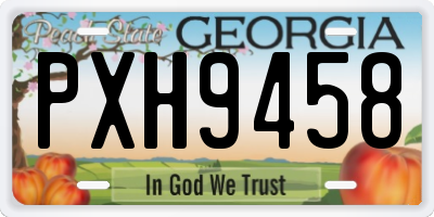 GA license plate PXH9458