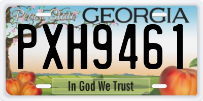 GA license plate PXH9461