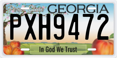GA license plate PXH9472