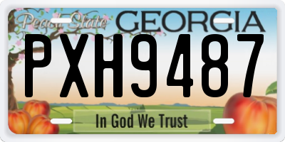GA license plate PXH9487