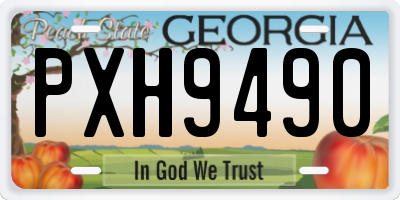GA license plate PXH9490