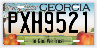 GA license plate PXH9521