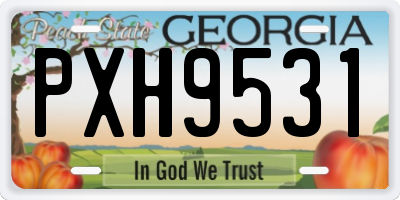 GA license plate PXH9531