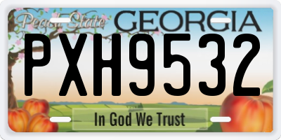 GA license plate PXH9532
