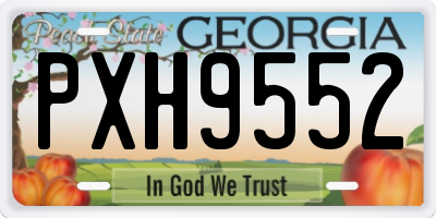 GA license plate PXH9552