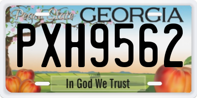 GA license plate PXH9562