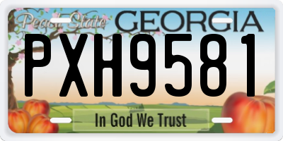 GA license plate PXH9581
