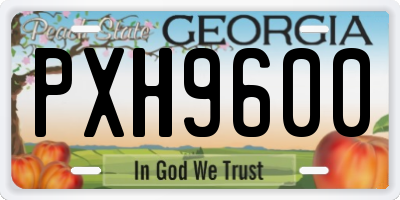 GA license plate PXH9600