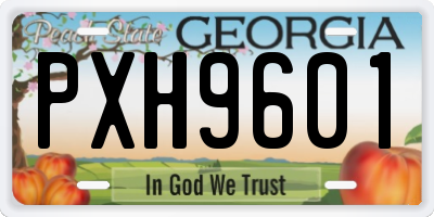 GA license plate PXH9601