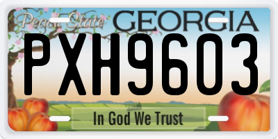 GA license plate PXH9603