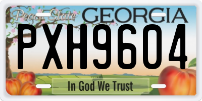 GA license plate PXH9604
