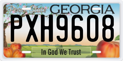 GA license plate PXH9608