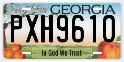 GA license plate PXH9610