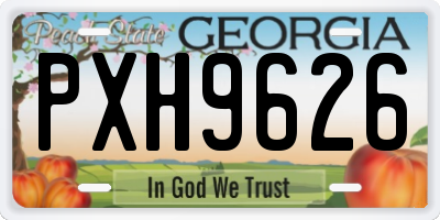 GA license plate PXH9626