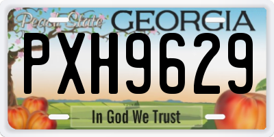 GA license plate PXH9629