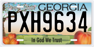 GA license plate PXH9634
