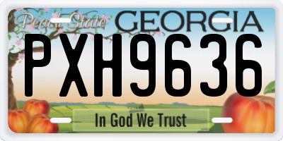GA license plate PXH9636