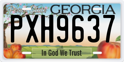 GA license plate PXH9637