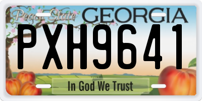 GA license plate PXH9641