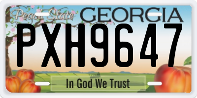 GA license plate PXH9647