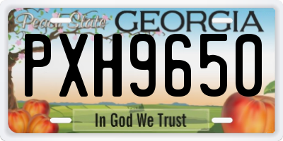 GA license plate PXH9650