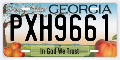 GA license plate PXH9661