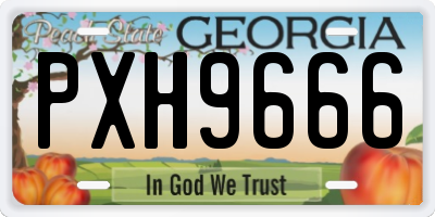 GA license plate PXH9666
