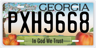 GA license plate PXH9668