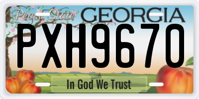 GA license plate PXH9670