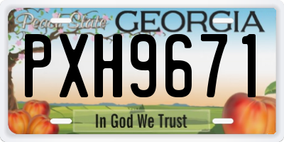 GA license plate PXH9671
