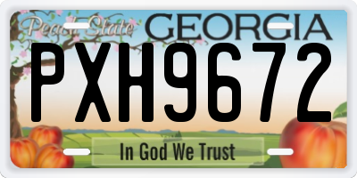 GA license plate PXH9672