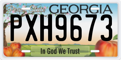 GA license plate PXH9673