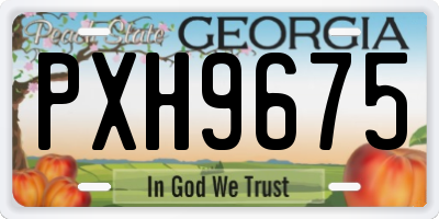 GA license plate PXH9675
