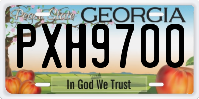 GA license plate PXH9700