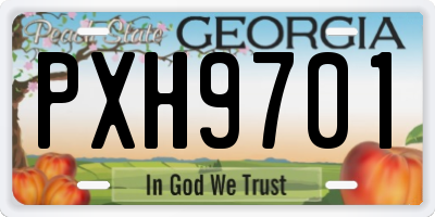 GA license plate PXH9701