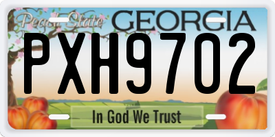 GA license plate PXH9702
