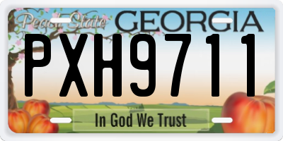 GA license plate PXH9711