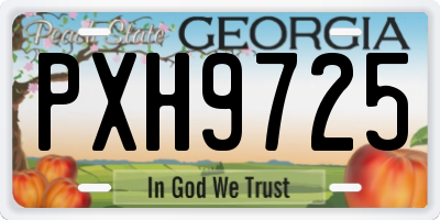 GA license plate PXH9725