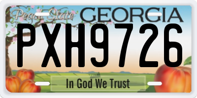 GA license plate PXH9726