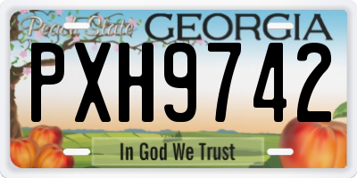 GA license plate PXH9742