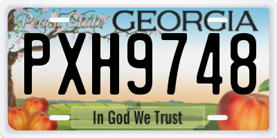 GA license plate PXH9748