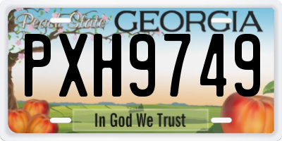 GA license plate PXH9749