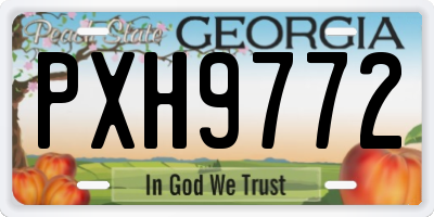 GA license plate PXH9772