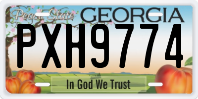 GA license plate PXH9774